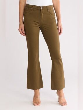 NWT Whetherly Beverly High Rise Ankle Flare Jeans in Dark Olive size 27 / 4